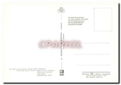 Cuevas dels Hams — Sala das Corujas — Ed. Subirats Casanovas, n° 1665 — Verso