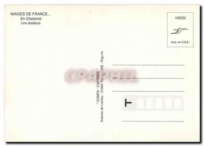 Uma destilaria — Charente — edição CompA-Carterie, Toulouse — Verso