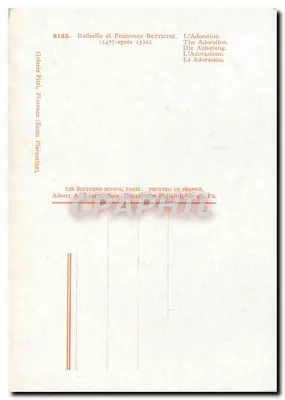 A Adoração — por Fra Angelico — editor Albert A. Lamet, Paris — Verso