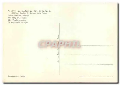 Nostra Signora del Miracolo — Basilica S. Andrea delle Fratte — editore Angel, Terni — Verso