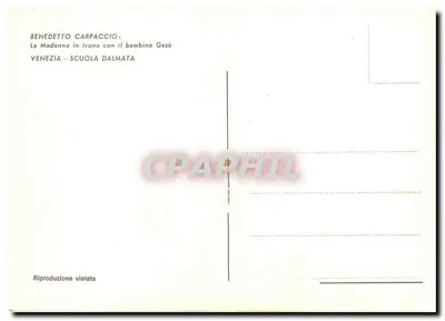 Madonna seduta con il Bambino Gesù — opera attribuita alla scuola dalmata — editore non visibile — Verso