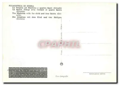 Niewiasta z Bambino i czterema świętymi — Pinacoteca di Brera — Crivelli — Rewers
