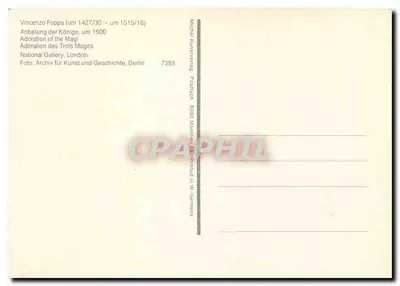 Adoração dos Reis Magos — Vincenzo Foppa, cerca de 1500 — Michel Kunstverlag, n° 7393 — Verso