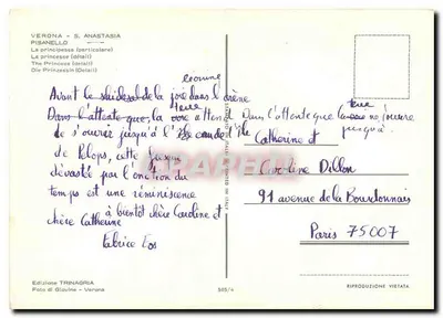 Princessa (szczegół) — Verona, S. Anastazja — wydawnictwo Trinagria, nr 505/4 — Rewers