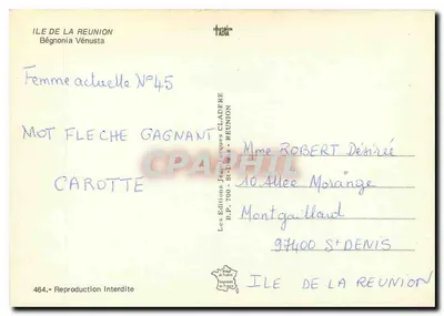 Bégnonia Vénusta — Levendige oranje bloemen — Edities Jean-Jacques Cladère, n°45 — Achterkant