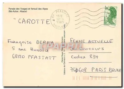 Błękitna fiołka na łące — Confidence en la prairie... — Éditions de Clervaux n. 18 — Rewers