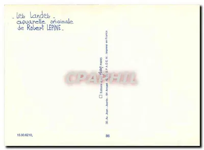 Fazenda Landraise — aquarela original de Robert Lepine — Éditions Jean-Lepine — Verso
