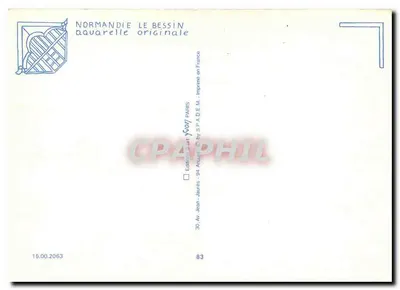 Normandia Le Bessin — widok przejścia z domem i drzwiami — H.F. Carbenelle — Rewers