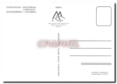Zanpantzar — Karnawał w Maldàerreka — Wydawca: Asociación de Comerciantes Merkatal Elkartela Bértiz — Rewers