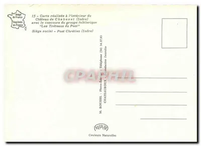 Em Berry - A lição de vielle — Castelo de Chabenet, Indre — editor M. Roussel — Verso