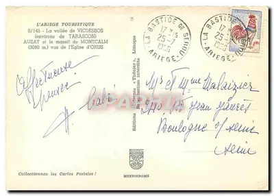 Auzat e o maciço de Montcalm — arredores de Tarascon — Edições MEXICHROME, n°9/145 — Verso