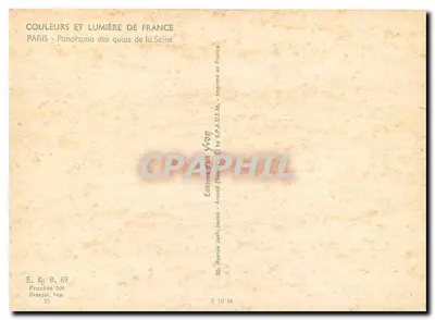 Parijs — Panorama van de kades van de Senne — Uitgevers Jean-Jaurès — Achterkant