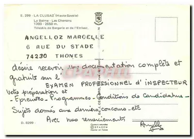 La Clusaz (Balme) — estação de esqui — editor Lyoncolor, n° E.299 — Verso