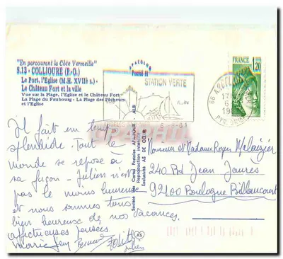 Collionure — widok panoramiczny — Spółka Kart Pocztowych Angells — Rewers