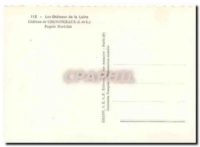 Castelo de Chenonceaux — Fachada Nordeste — Greff — Verso