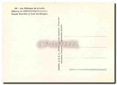 Castelo de Chenonceaux — Fachada Nordeste e Torre das Marcas — Greff — Verso