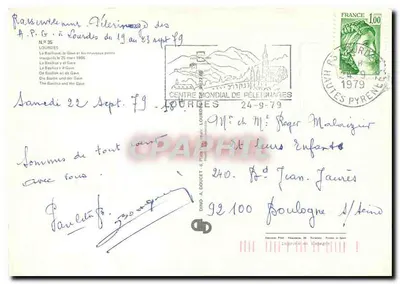 Lourdes — Centenário de Bernadette — Editor Dino à Doucet, n° 35 — Verso