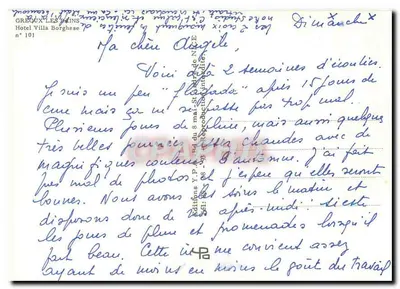 Hotel Villa Borghese — Greoux-les-Bains — Edições Y.P. n° 101 — Verso