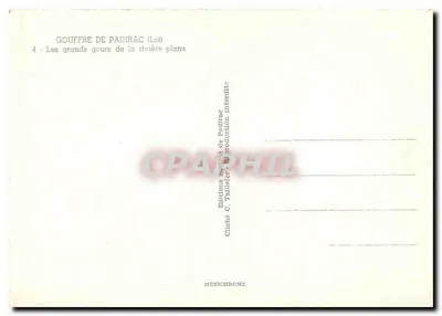 Gouffre de Padirac (Lot) — Wielkie jaskinie rzeki Plane — Wydawnictwo Cliché C. Tallière, Padirac — Rewers