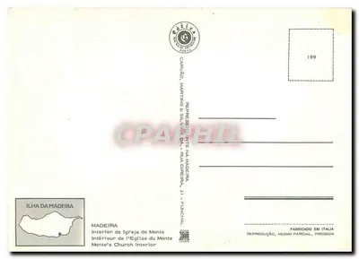 Wnętrze kościoła Monte — Madeira — n° 189 — Rewers