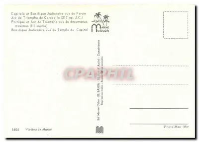 Volubilis — Ruiny rzymskie — Wyd. Maroc-Color, nr 1405 — Rewers