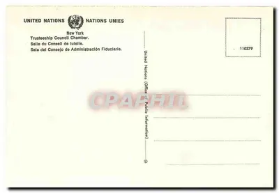 Sala do Conselho de Tutela — Nações Unidas — Nova Iorque — Verso