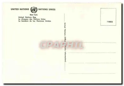 Bandeira das Nações Unidas — edição multilingue — United Nations (Office of Public Information) — Verso