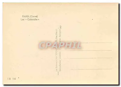 Piana (Korsyka) — Les « Calanche » — Wydawnictwo Sztuki 'TVQW' - Rue Mariotti, 15, Paryż — Rewers