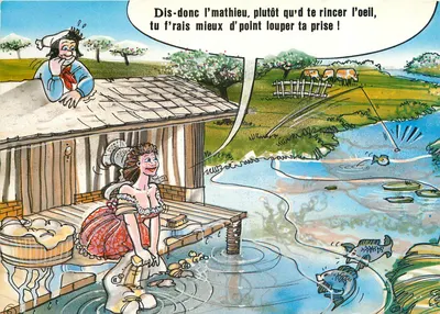 Folklore normando — humor — desenho de Pierre Thibault, edições Dubray, n° DP 600/6