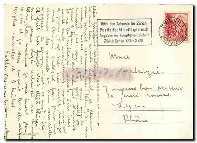 Bilhete postal moderno Am Zurichsee — Verso