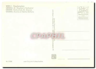 Wiedeń. Katedra Świętego Stefana — wydawca Richard Patsch & Co. KG, nr 51388 — Rewers