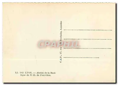 Bazylika Najświętszej Maryi Panny Fourvière — Lyon — wydawca LL 182 — Rewers