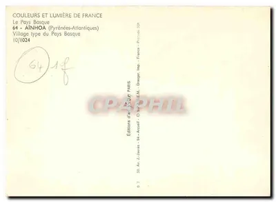 Aínhoa — Aldeia típica do País Basco — Éditions d'Art Jaxon — Verso