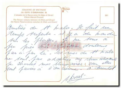 Dinard e St-Malo — vista aérea — editor Couleurs de Bretagne, n° 501 — Verso