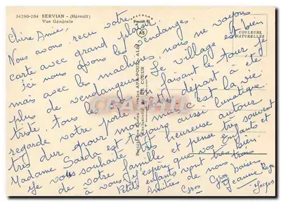 Servian — Vista Geral — Sociedade das Cartas Postais A.P.-Pours — Verso