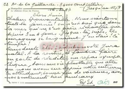 Wieża wodna Peyrou — Montpellier — wydawca A. de la Gaillarda, nr 34000 — Rewers