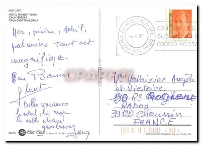 Hotel Ponent Playa — Cala Ferrera, Mallorca — Editora Club, n°2.957 — Verso