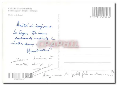 La Seyne-sur-Mer — vista del Fuerte Balaguier y playa — Ediciones S.A.D. C.M. - n° 341961000060 — Reverso