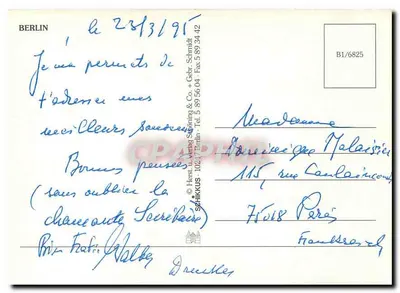Berlijn — Weltstadt Berlin — uitgever Schäfer & Co. n° B1/6825 — Achterkant