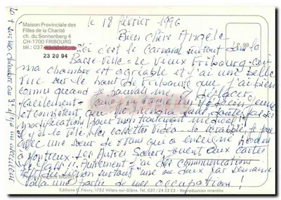 Miejscowość Provincjalna Dziewic z Charity — Fribourg — Wydawnictwo G. Fleury — Rewers