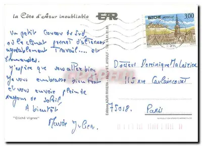 Onvergetelijke Côte d'Azur — Uitzicht van het kleine Cauxou vanaf het zuiden — Uitgaven AZUR RIVIERA - 75018, Parijs — Achterkant
