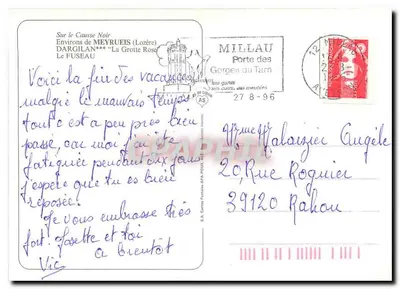 Gruta de Dargilan — Dargilan Cave — editor S.A. Cartes Postales A.P.-POUX — Verso