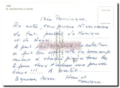 La Nièvre — Lembrança da Nièvre — Edições Nivernaises — Verso