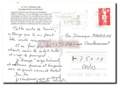 Carnac — Kamienie ofiarnicze — Wydawnictwo Art Jos. Le Doare Zatwierdzone N° 121 — Rewers