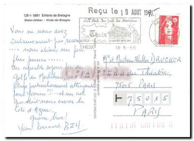 Gran bise de Bretaña — Niños de Bretaña — Ediciones de Arte Jos. Le Doare — Reverso