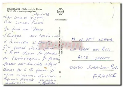 Galeria da Rainha — Bruxelas — editor IRIS, n° 06160 — Verso