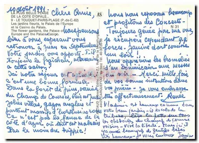Le Touquet-Paris-Plage — Casino do Palácio — Editor Audier, N° 31 — Verso