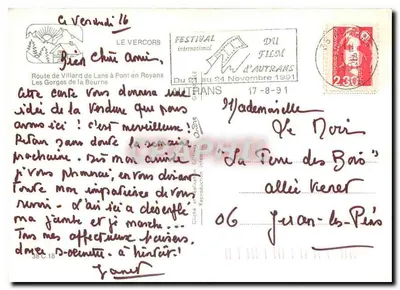 Trasa z Villard de Lans do Pont-en-Royans — Góry Bourne — Międzynarodowy Festiwal Filmowy Autrans 1991 — Rewers