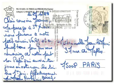 Saint-Yrieix-la-Perche — Colegiata da Idade Média — Edições TÉPEC — Verso
