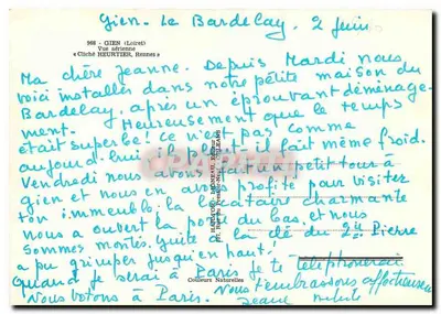 Gien (Loiret) — Vista aérea — Cliché Heurtier, Rennes — Verso